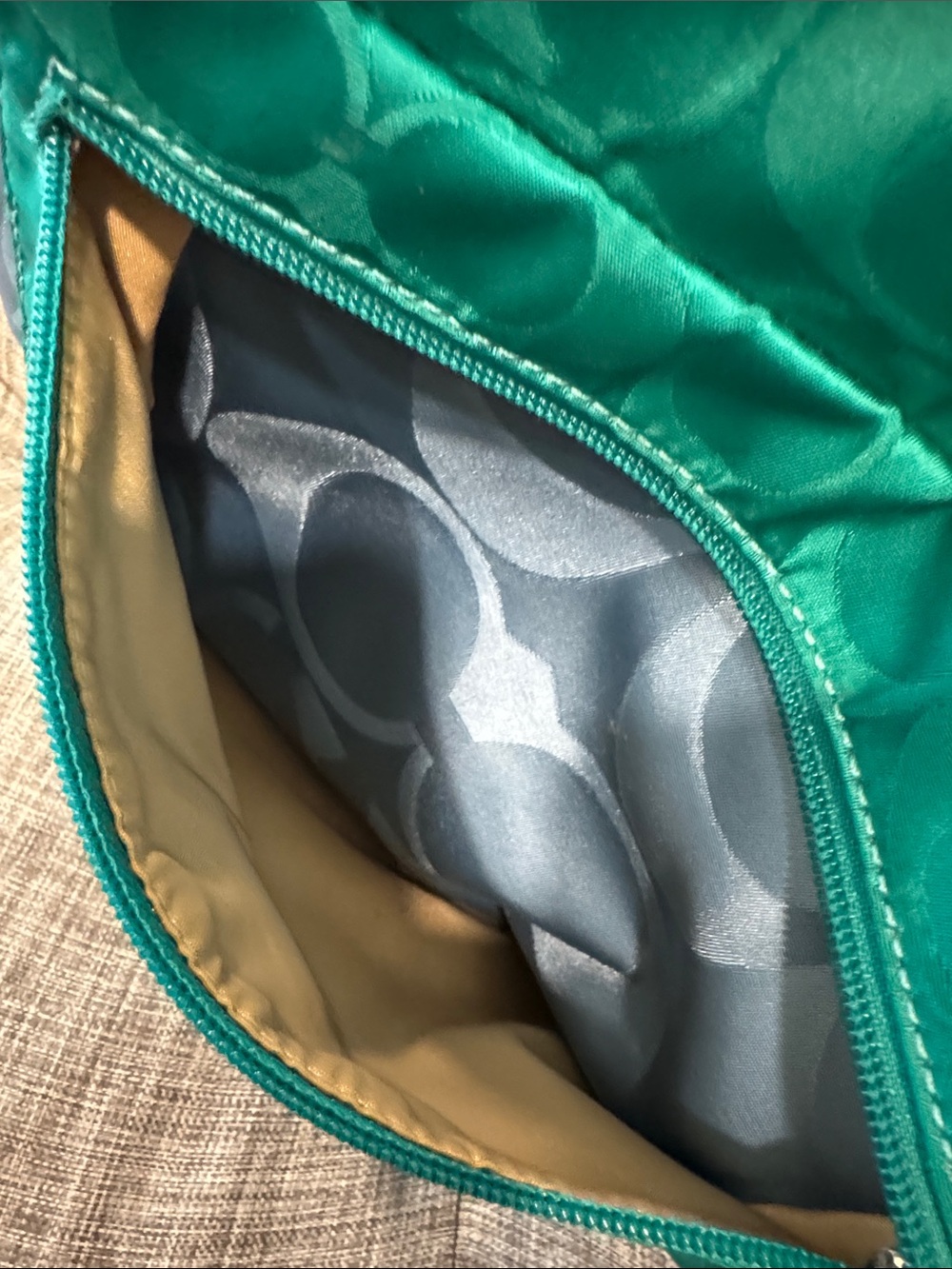 Coach Bag Getaway Green Blue Colorblock  Signature Logo Jacquard Crossbody Bag - Picture 10 of 17
